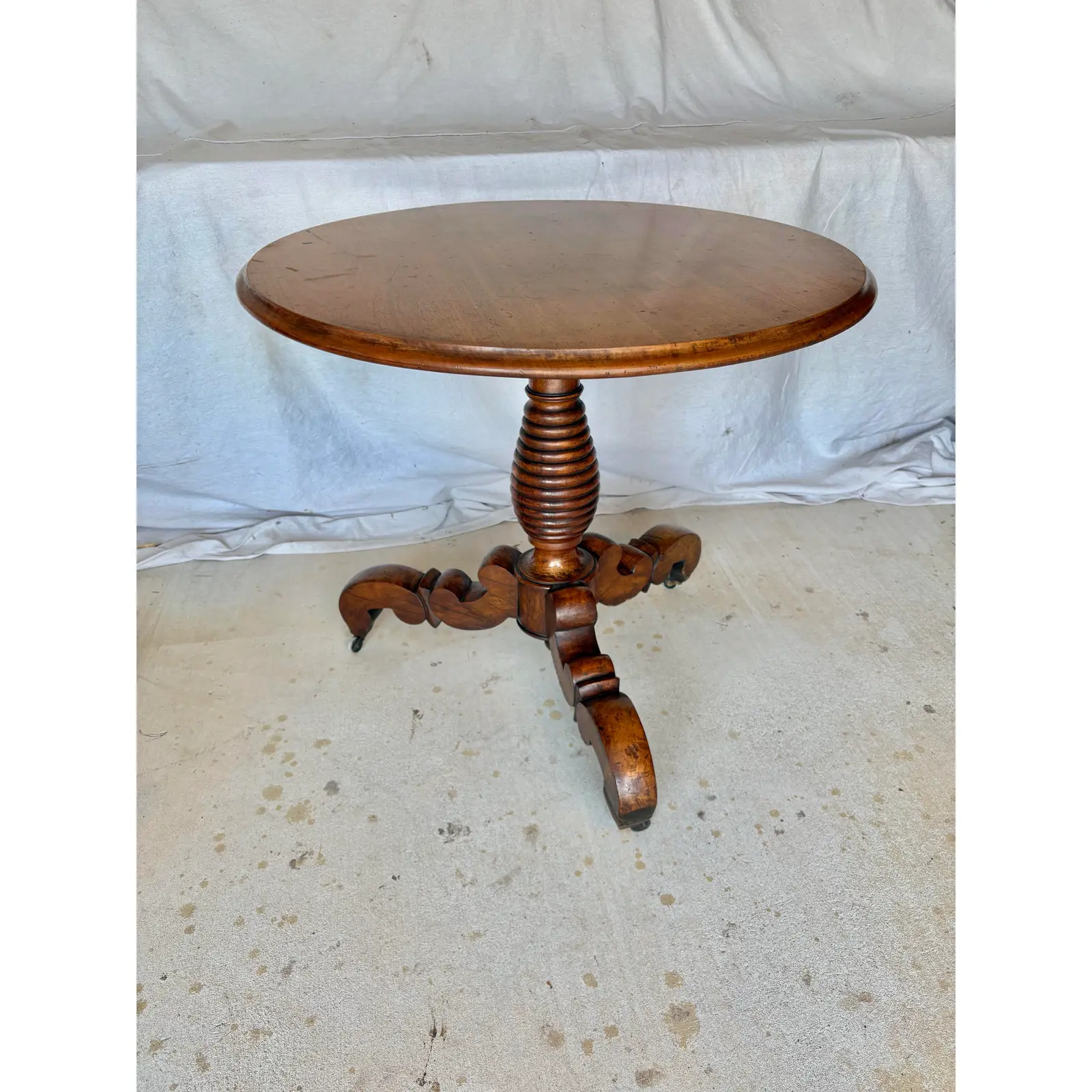 19th Century French Walnut Louis Philippe Pedestal Table - Image 2