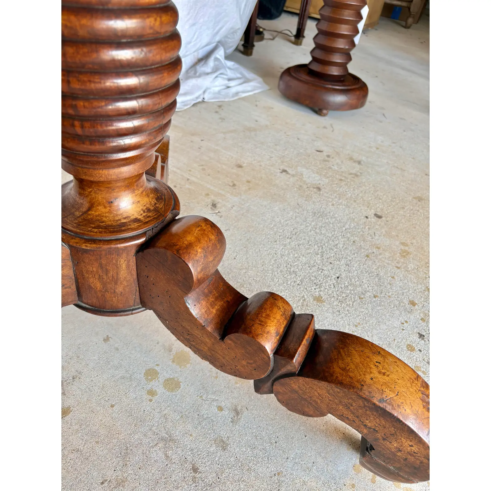 19th Century French Walnut Louis Philippe Pedestal Table - Image 11