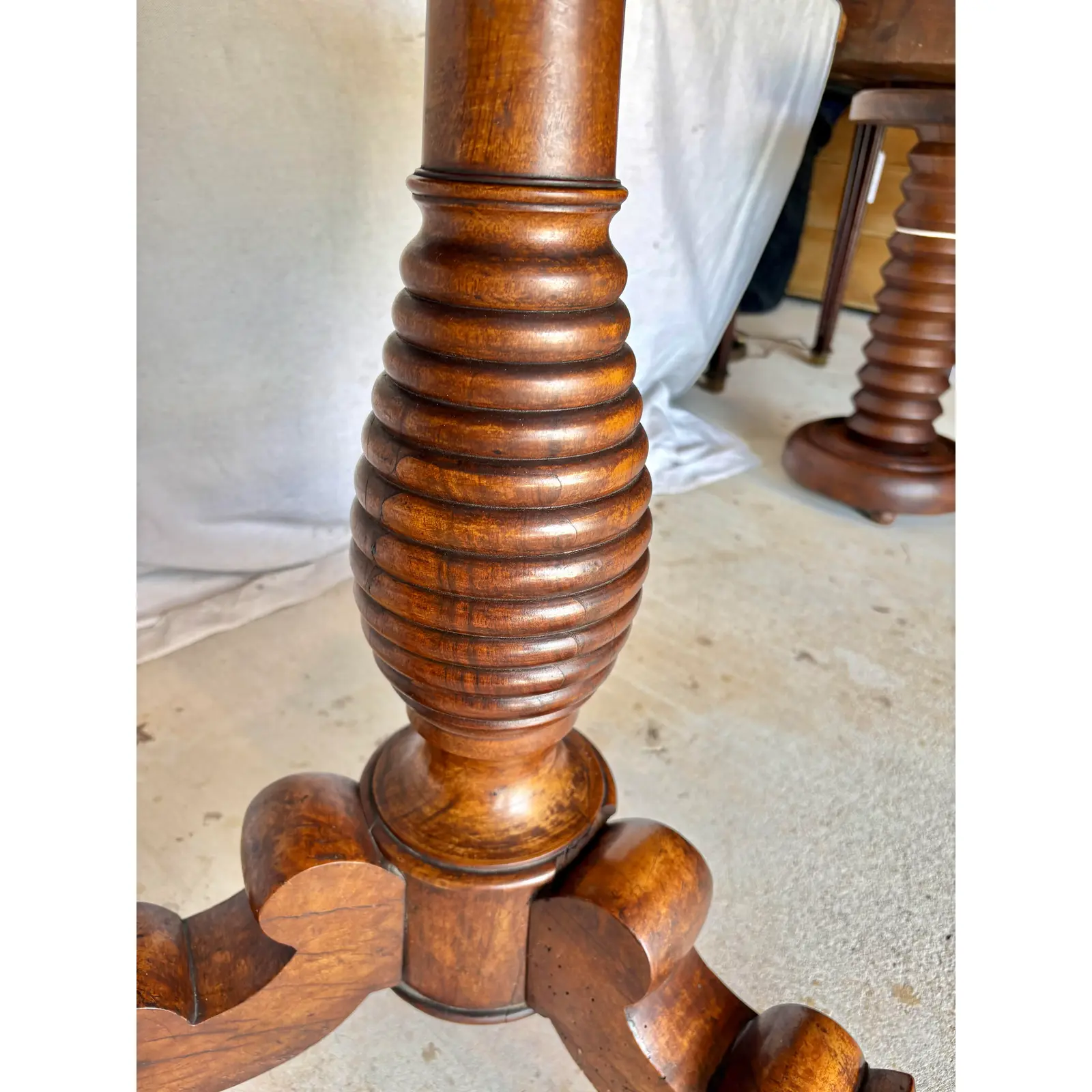 19th Century French Walnut Louis Philippe Pedestal Table - Image 12