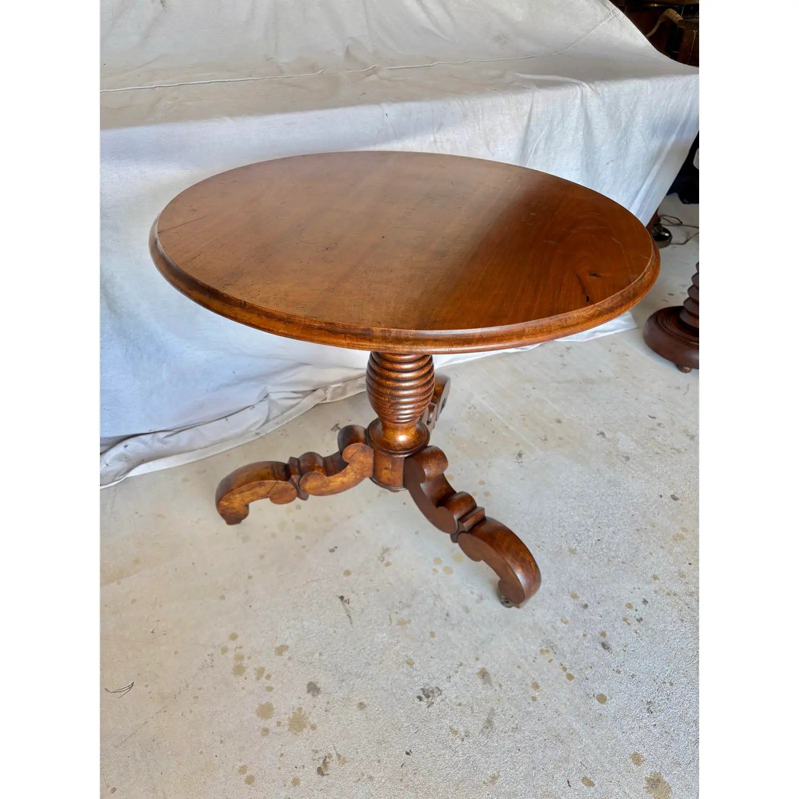 19th Century French Walnut Louis Philippe Pedestal Table - Image 13