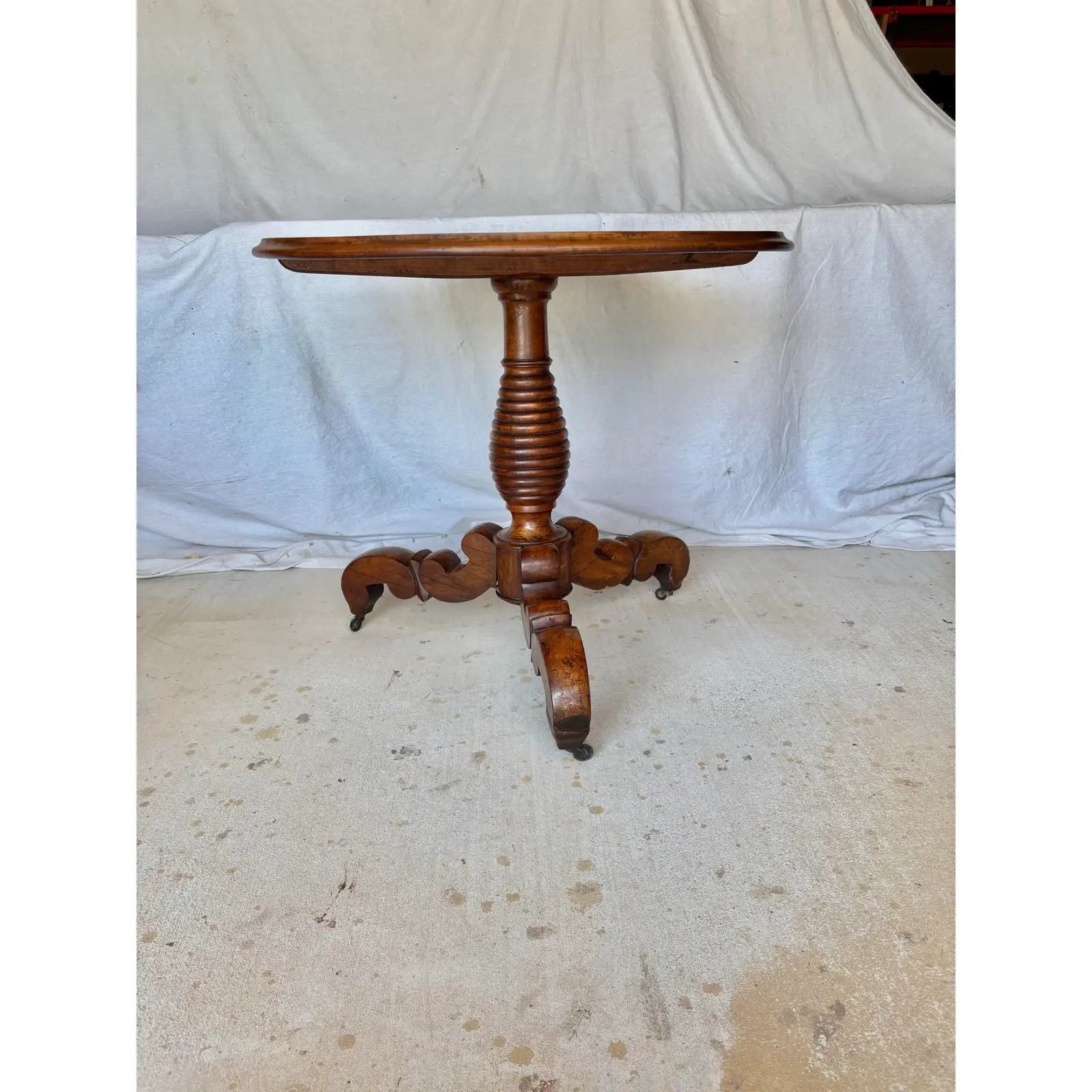 19th Century French Walnut Louis Philippe Pedestal Table - Image 3