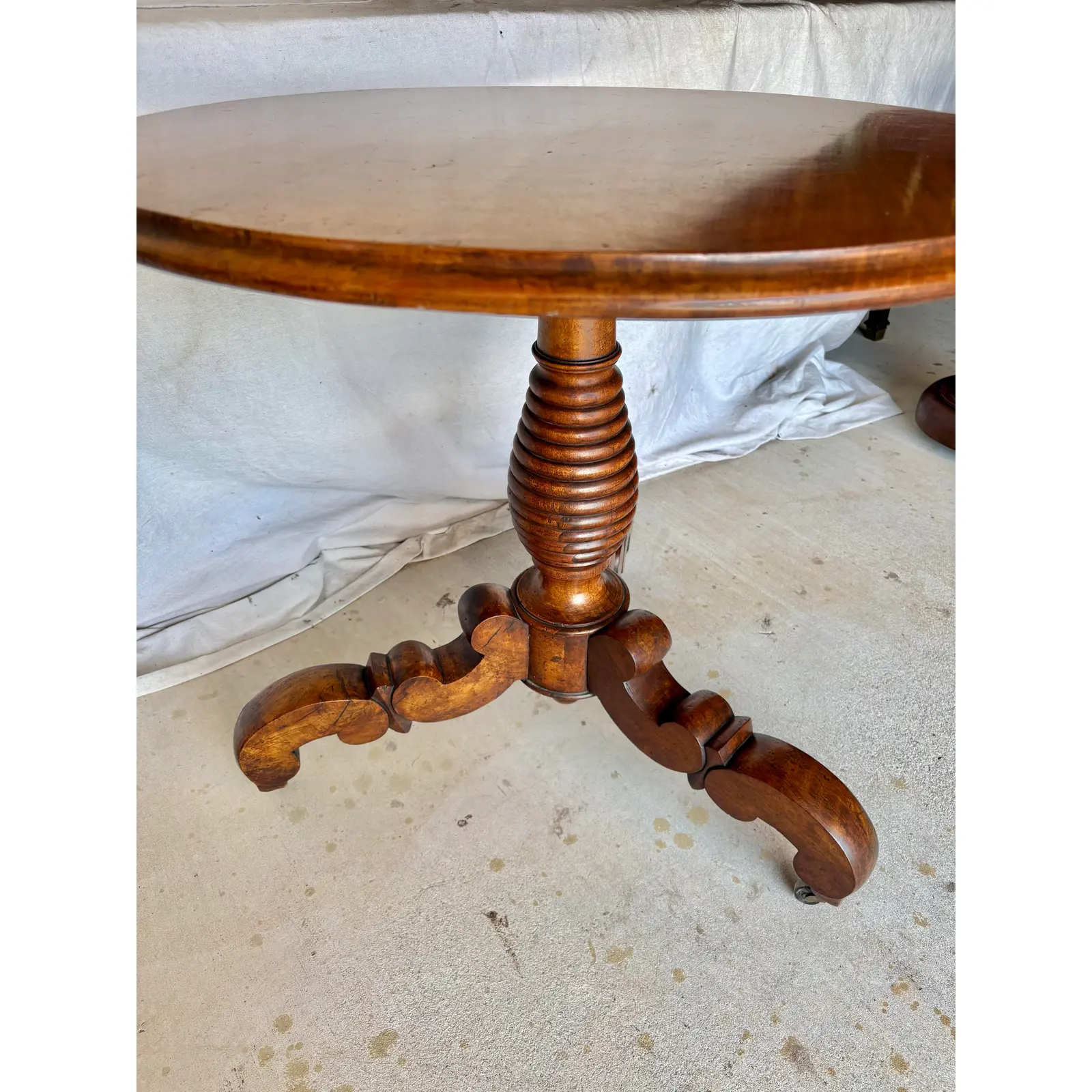 19th Century French Walnut Louis Philippe Pedestal Table - Image 5