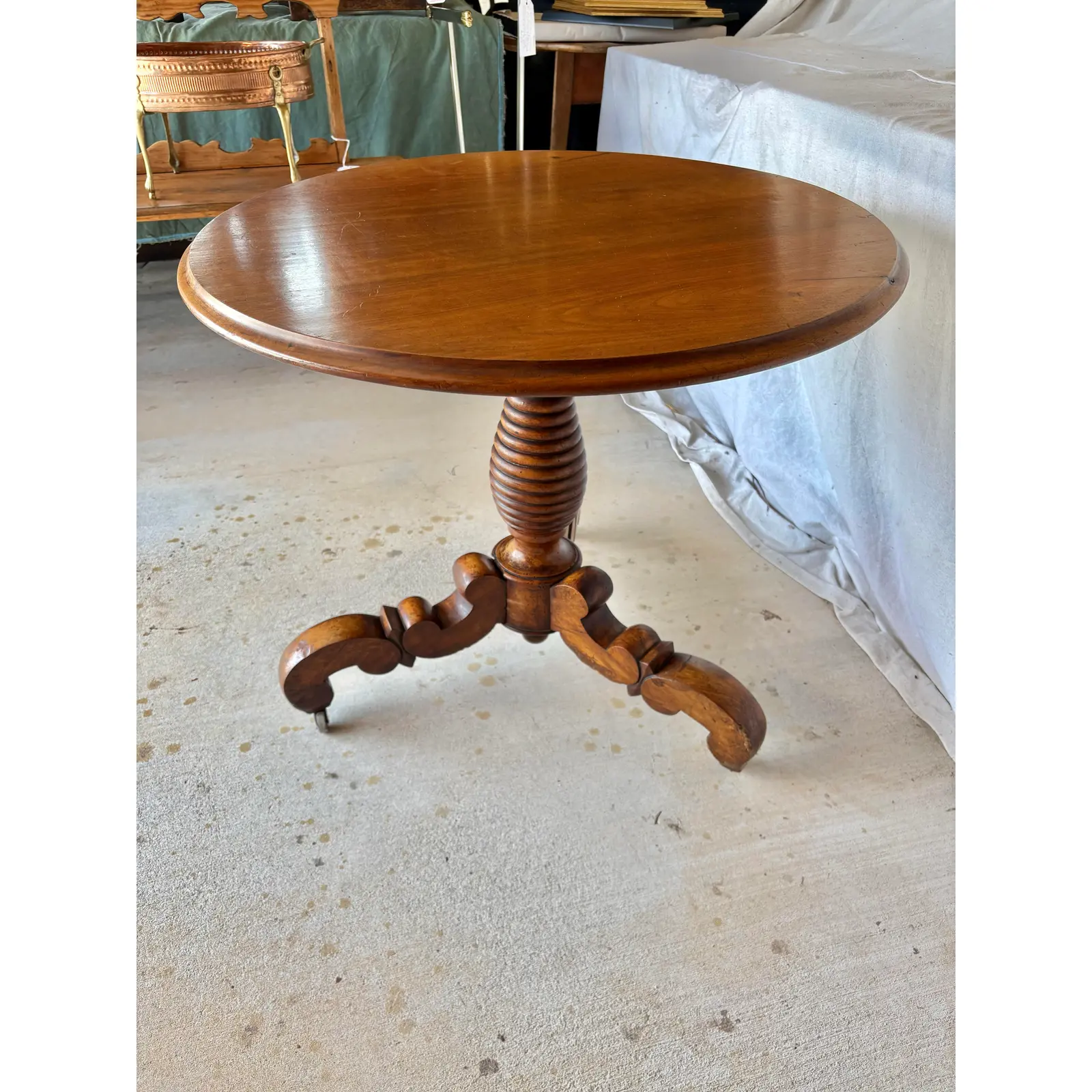 19th Century French Walnut Louis Philippe Pedestal Table - Image 6