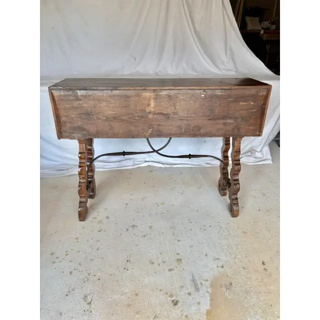 18th Century Spanish Walnut and Iron Three Drawer Console Table - Image 16