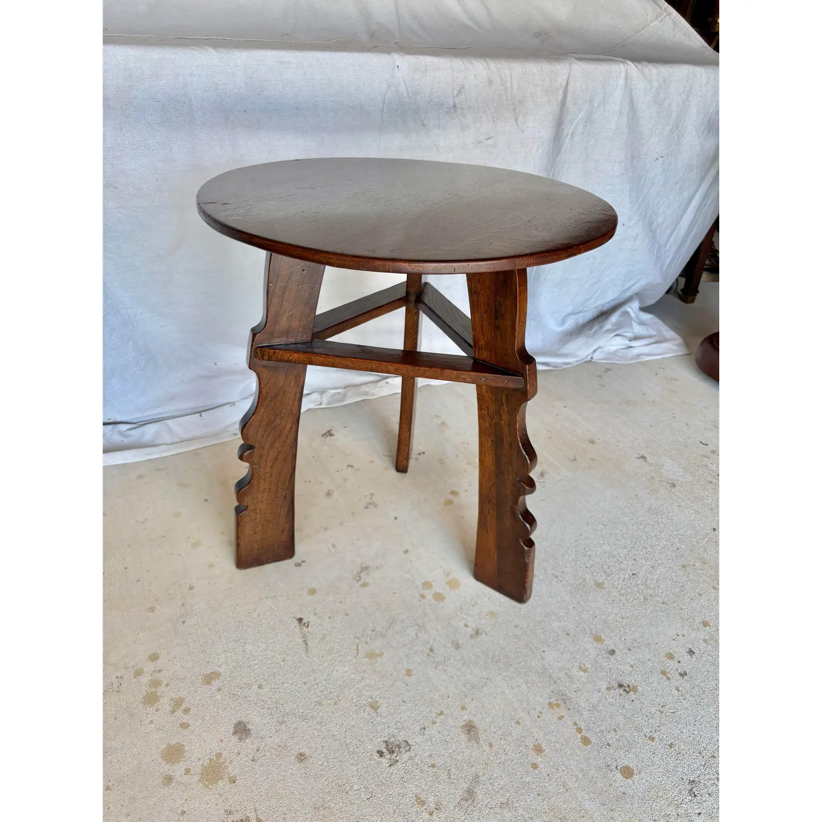 20th Century English Oak Tavern Cricket Table - Image 2