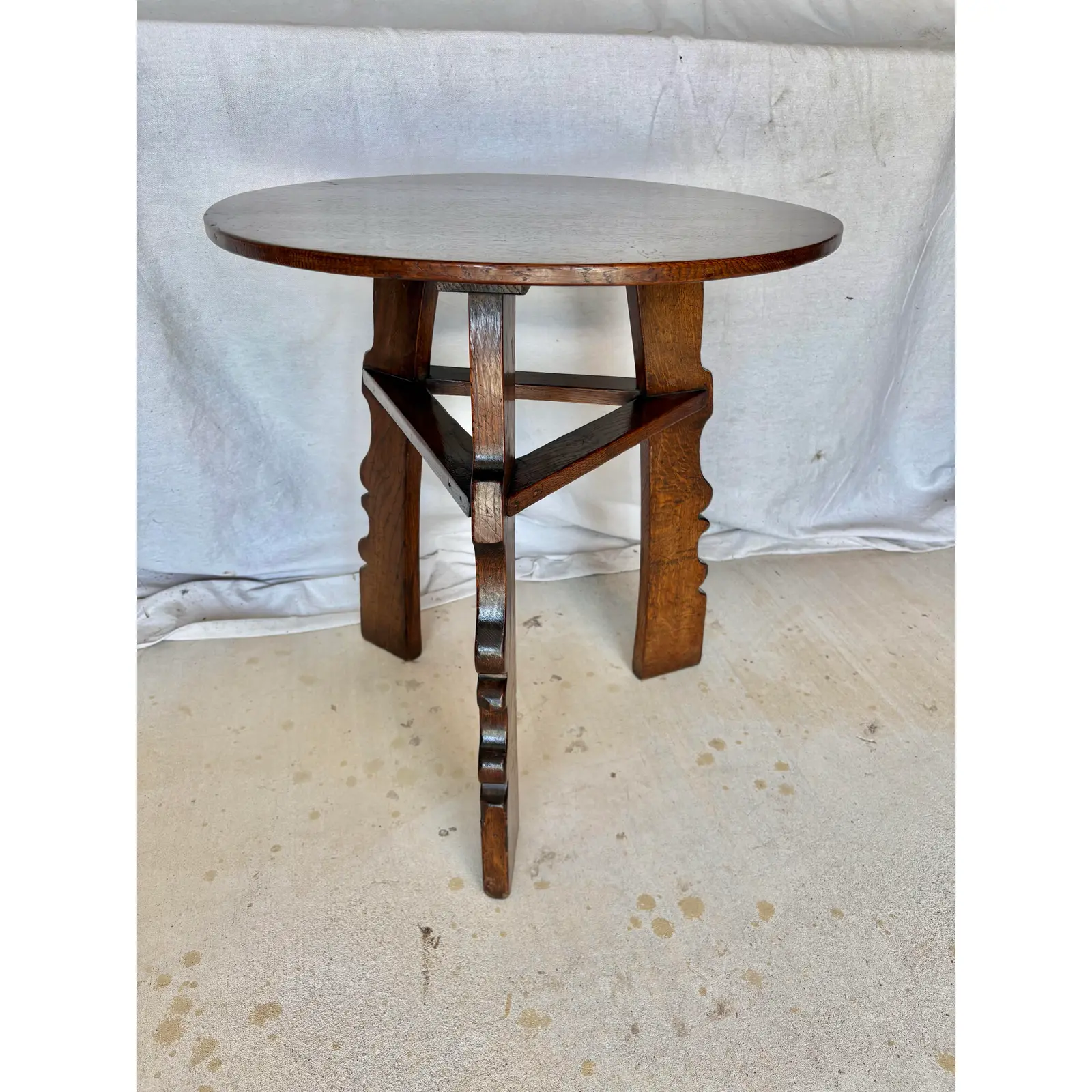 20th Century English Oak Tavern Cricket Table - Image 11