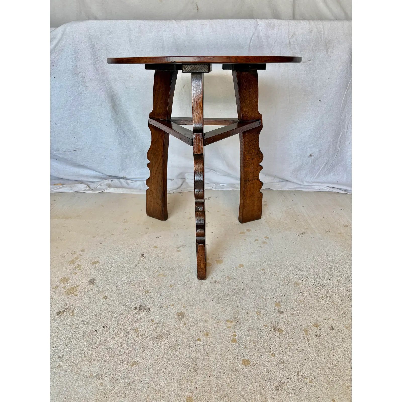 20th Century English Oak Tavern Cricket Table - Image 3