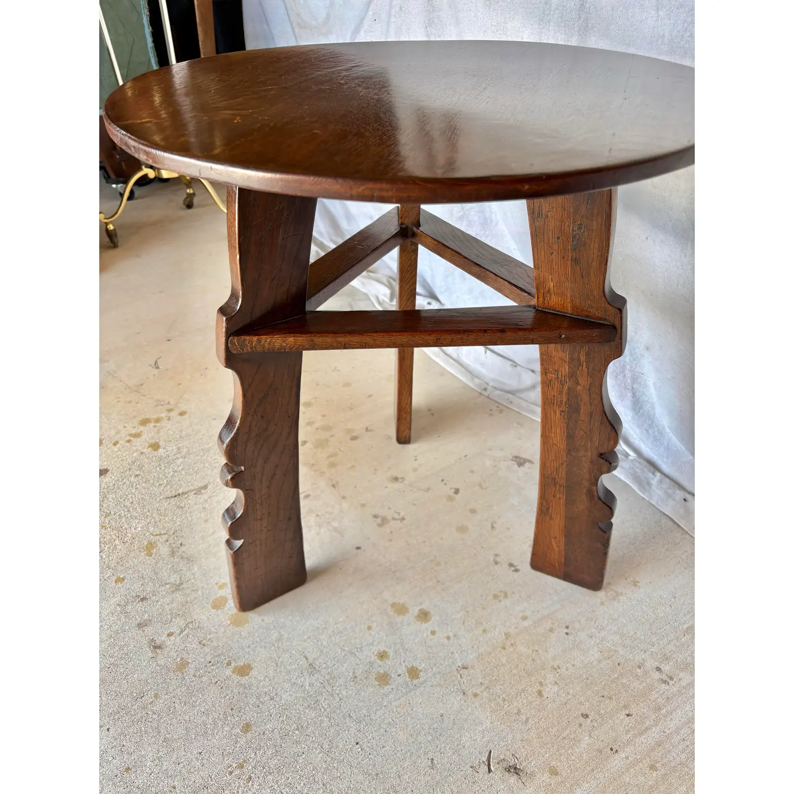 20th Century English Oak Tavern Cricket Table - Image 10