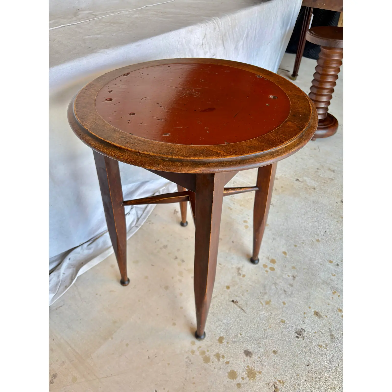 20th Century English Oak Tavern Side Table - Image 4